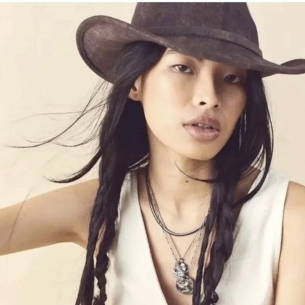Free People TRAIL DUSTED Brown COWBOY HAT Australian Wool Size Medium NWT